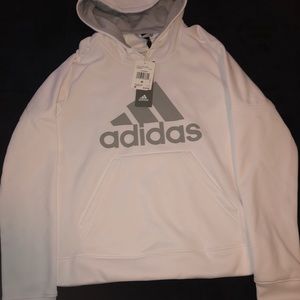 brand new white adidas hoodie